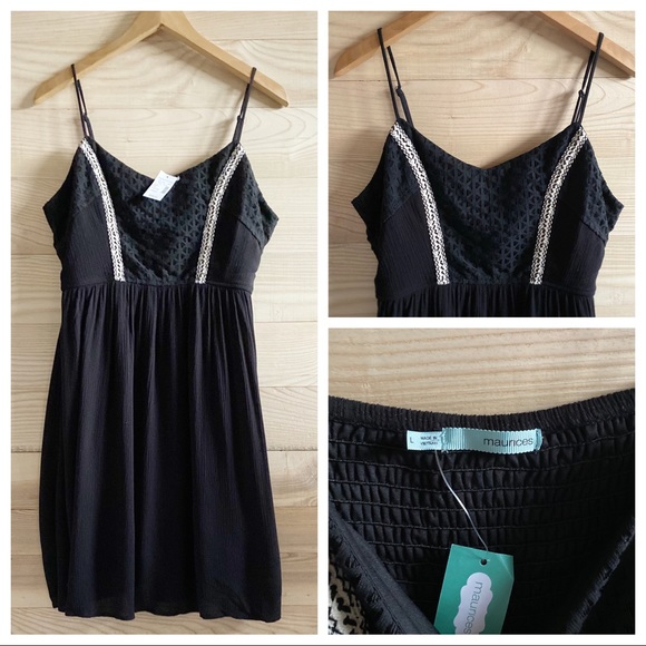 Maurices Dresses & Skirts - 4/$20 NWT MAURICES BLACK GAUZE SMOCKED BACK DRESS